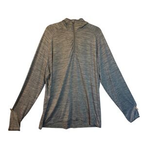 Russell Men's Dri Power Gray Quarter Zip Long Sleeve Athletic Longsleeve Shirt